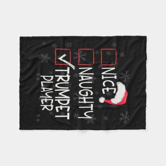 Leuke stoute trompetspeler lijst Christmas Santa C Fleece Deken (Voorkant (Horizontaal))