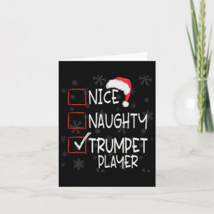 Leuke stoute trompetspeler lijst Christmas Santa C Kaart