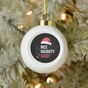 Leuke Stoute Vette Kerst Wensenlijst Keramische Bal Ornament