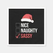 Leuke Stoute Vette Kerst Wensenlijst  Servet (Voorkant)