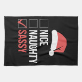 Leuke Stoute Vette Kerst Wensenlijst Theedoek (Horizontaal)