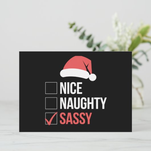 Leuke Stoute Vette Kerst Wenslijst Feestdagenkaart (Staand voorkant)