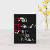 Leuke stoute vijfde klas leraar kerstlijst sa kaart (Gele Bloem)