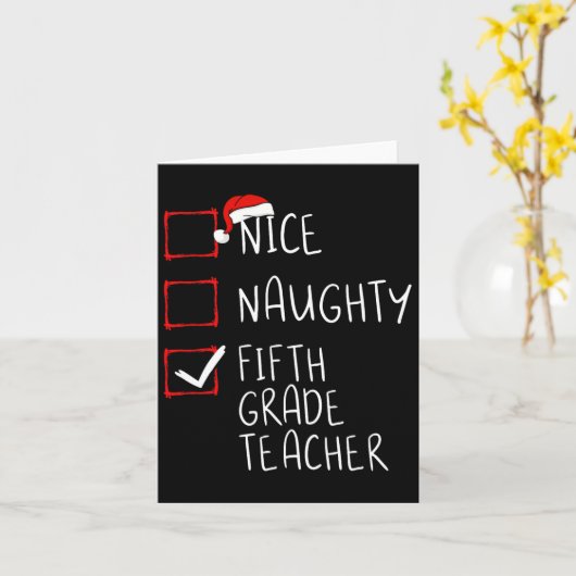 Leuke stoute vijfde klas leraar kerstlijst sa kaart (Gele Bloem)