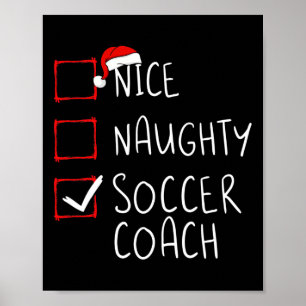 Leuke Stoute Voetbalcoach Kerstlijst Kerstman Poster
