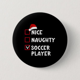 Leuke Stoute Voetballer Grappige Kerstlijst Ronde Button 5,7 Cm
