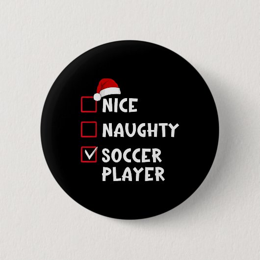 Leuke Stoute Voetballer Grappige Kerstlijst  Ronde Button 5,7 Cm (Voorkant)