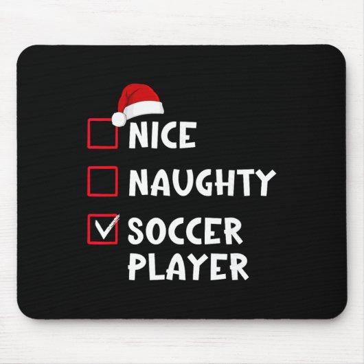 Leuke Stoute Voetbalspeler Grappige Kerstlijst  Muismat (Voorkant)