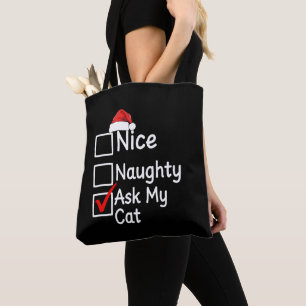 Leuke Stoute Vraag Aan Mijn Kat Kerst Xmas Checkli Tote Bag