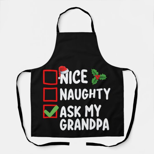 Leuke Stoute Vraag Mijn Grootvader Kerst Lijst Fam Schort (Voorkant)