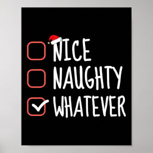 Leuke stoute wat grappige kerstlijst Santa C Poster