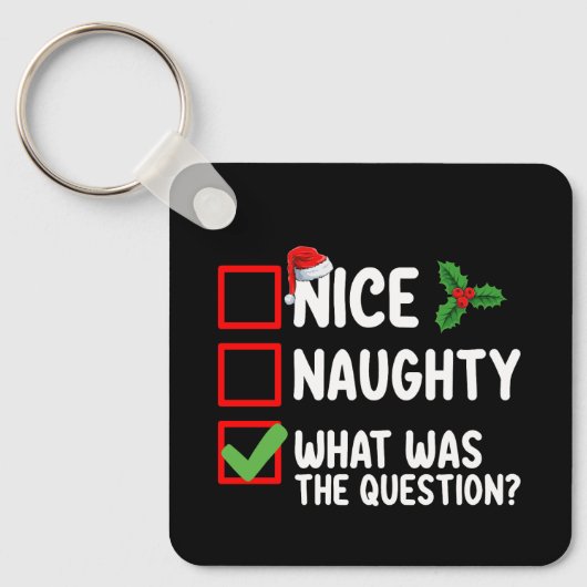 Leuke Stoute Wat Was De Vraag Kerstlijst Sleutelhanger (Voorkant)