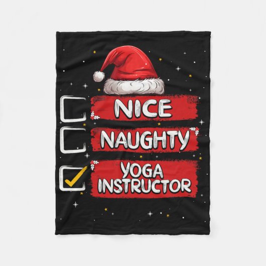 Leuke Stoute Yoga Instructeur Kerst Lijst Sinterkl Fleece Deken (Voorkant)
