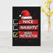Leuke Stoute Yoga Instructeur Kerst Lijst Sinterkl Kaart (Gele Bloem)