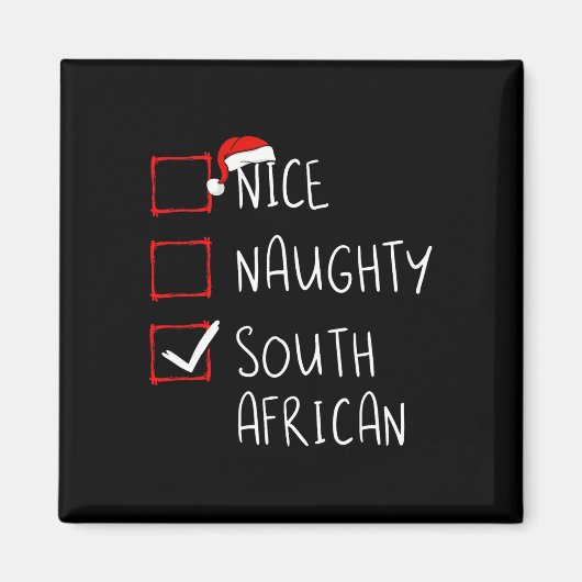 Leuke stoute Zuid-Afrikaanse Kerst Zuid-Afrika Magneet (Voorkant)