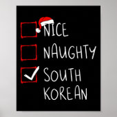 Leuke stoute Zuid-Koreaanse kerst Zuid-Korea he Poster (Voorkant)