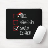 Leuke stoute zwemcoach Kerstlijst Kerstman Muismat (Met muis)