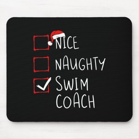 Leuke stoute zwemcoach Kerstlijst Kerstman Muismat (Voorkant)
