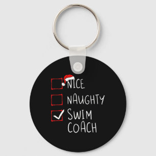 Leuke stoute zwemcoach Kerstlijst Kerstman Sleutelhanger