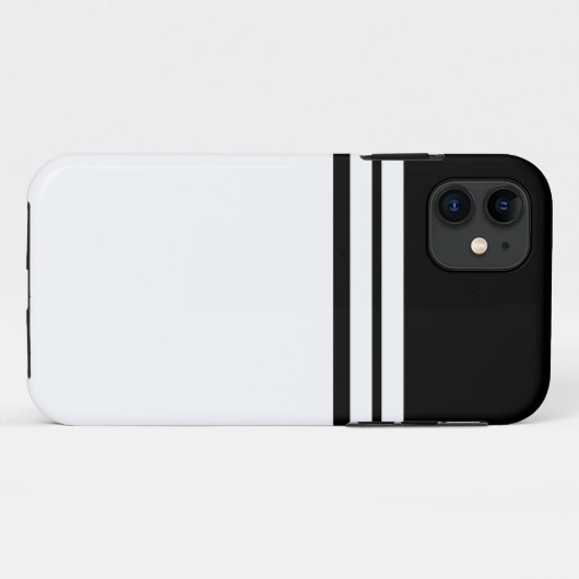 Leuke strakke zwart wit kleur blok racing strepen Case-Mate iPhone case (Achterkant (horizontaal))