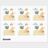 leuke strand clipart bundel vierkante sticker (Vel)