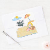 leuke strand clipart bundel vierkante sticker (Envelop)