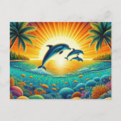 Leuke strand dolfijnen liefhebbers briefkaart (Voorkant)