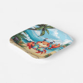 Leuke strand krab feestje  papieren bordje (Gebogen)