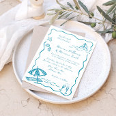 Leuke Strand Losse Doodle Schets Hand getrokken br Kaart