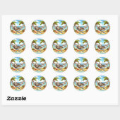Leuke strand luiaard liefhebbers ronde sticker (Vel)