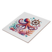 Leuke strand octopus liefhebbers tegeltje (Zijkant)