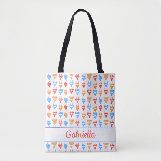 Leuke strand- of zwembadfeestje Persoonlijk afsche Tote Bag (Voorkant)