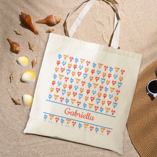 Leuke strand- of zwembadfeestje Persoonlijk afsche Tote Bag