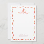 Leuke Strand Rode grillige Sketch Hand getrokken b Kaart (Achterkant)