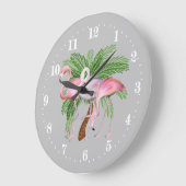 Leuke strand roze flamingo decoratie Grote Klok (Hoek)