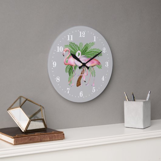 Leuke strand roze flamingo decoratie Grote Klok (Kantoor)