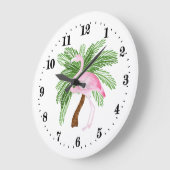 Leuke strand roze flamingo decoratie grote klok (Hoek)