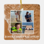 Leuke strand vakantie zand surf gepersonaliseerd keramisch ornament<br><div class="desc">Een leuke zomervakantie op het strand gepersonaliseerde plaquette met zand en surven afbeelding.</div>