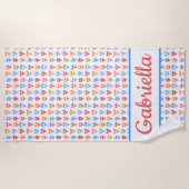 Leuke strand, zwembadfeest chic persoonlijk naam c strandlaken (Voorkant)