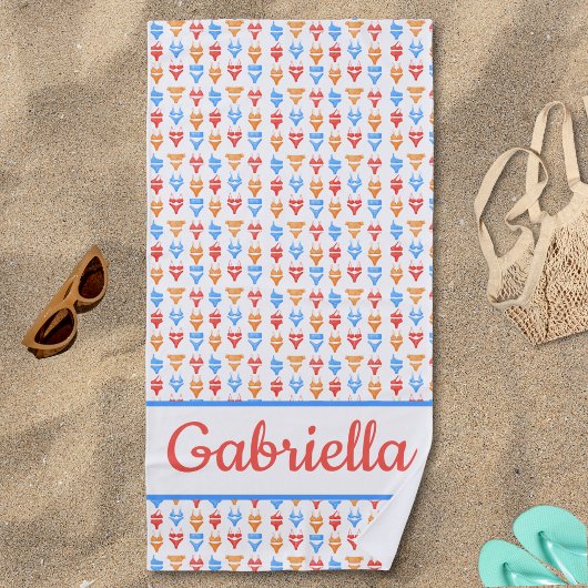 Leuke strand, zwembadfeest chic persoonlijk naam c strandlaken