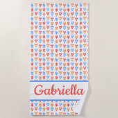 Leuke strand, zwembadfeest chic persoonlijk naam g strandlaken (Voorkant)