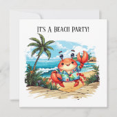 Leuke strandkrabfeestje  kaart (Voorkant)