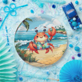 Leuke strandkrabfeestje papieren bordje (Feest)