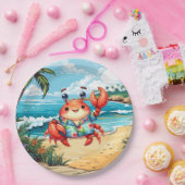 Leuke strandkrabfeestje papieren bordje (Feest)