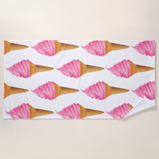 Leuke strandlaken - Roze ijs (Voorkant)