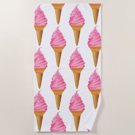 Leuke strandlaken - Roze ijs (Voorkant)