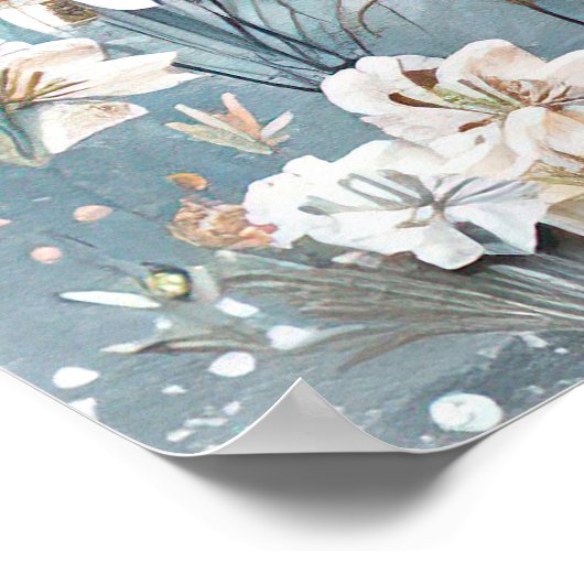 Leuke strandlandschap Illustratie waterverf stijl Poster (Hoek)