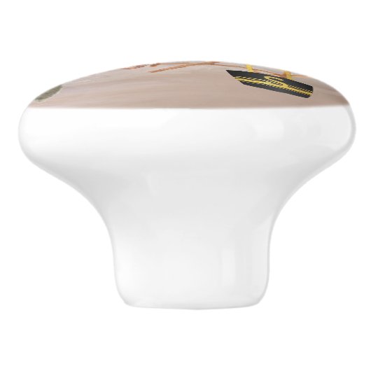 Leuke strandscene Ocean Palm Tree Keramische Knop (Zijkant)