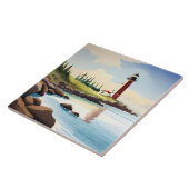 Leuke strandvuurtorenliefhebbers tegeltje (Zijkant)