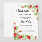 LEUKE STRAWBERRY BABYSHOWER UITNODIGING (Voorkant / Achterkant)